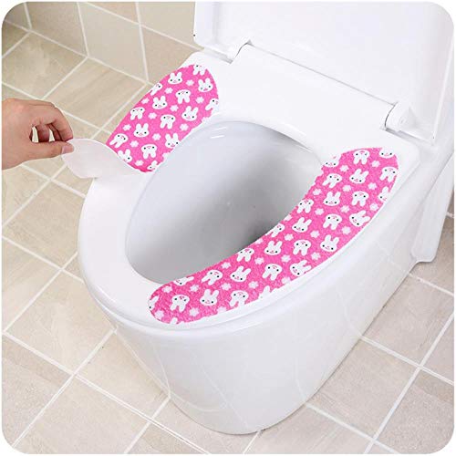 WC-Sitzbezug Soft WC Paste WC-Sitzpolster Waschbar Badwärmer Sitzdeckelbezug Pad WC Closes Klebesitzmatte, blaues Herz – Bild 5