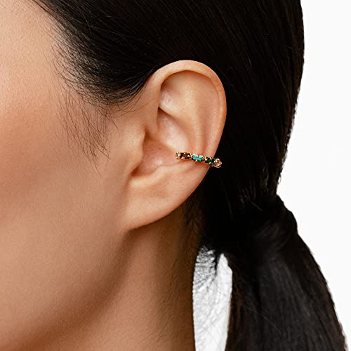 Francois 18K Gold Plated Cartilage Ear Cuff,Multicolor Conch Earrings, Stone Ear Cuff, Ear Cuff No Piercing, Helix Ear Cuff, Dainty Ear Cuff #TOP3
