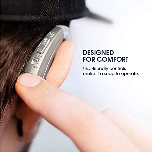 Britzgo Premium Hearing Amplifier For Adults And Seniors, Aids In Hearing , 4 Frequency Modes, 500 Hour Battery Life Digital Sound Amplifier, Fits Both Ears,Bte, Comes With Additional Batteries:silver #TOP2