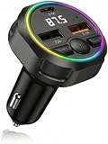 Trasmettitore FM per auto, presa accendisigari USB C 3 in 1, adattatore Bluetooth 5.3 USB-A 3.1A + USB-C 3.1A per telefoni cellulari e chiavette USB, compatibile con iPhon/Android