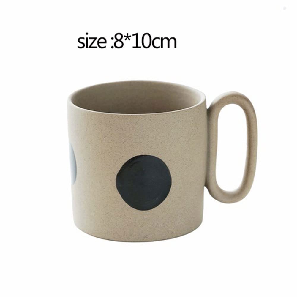 BONAD Reise-Kaffeetasse Handgemachte Tasse Geometrisches Muster Wassertasse Persönlichkeit Große Kapazität Milchtasse Büro Kaffeetasse Kaffeebecher (Size : 301-400ml, Color : A)
