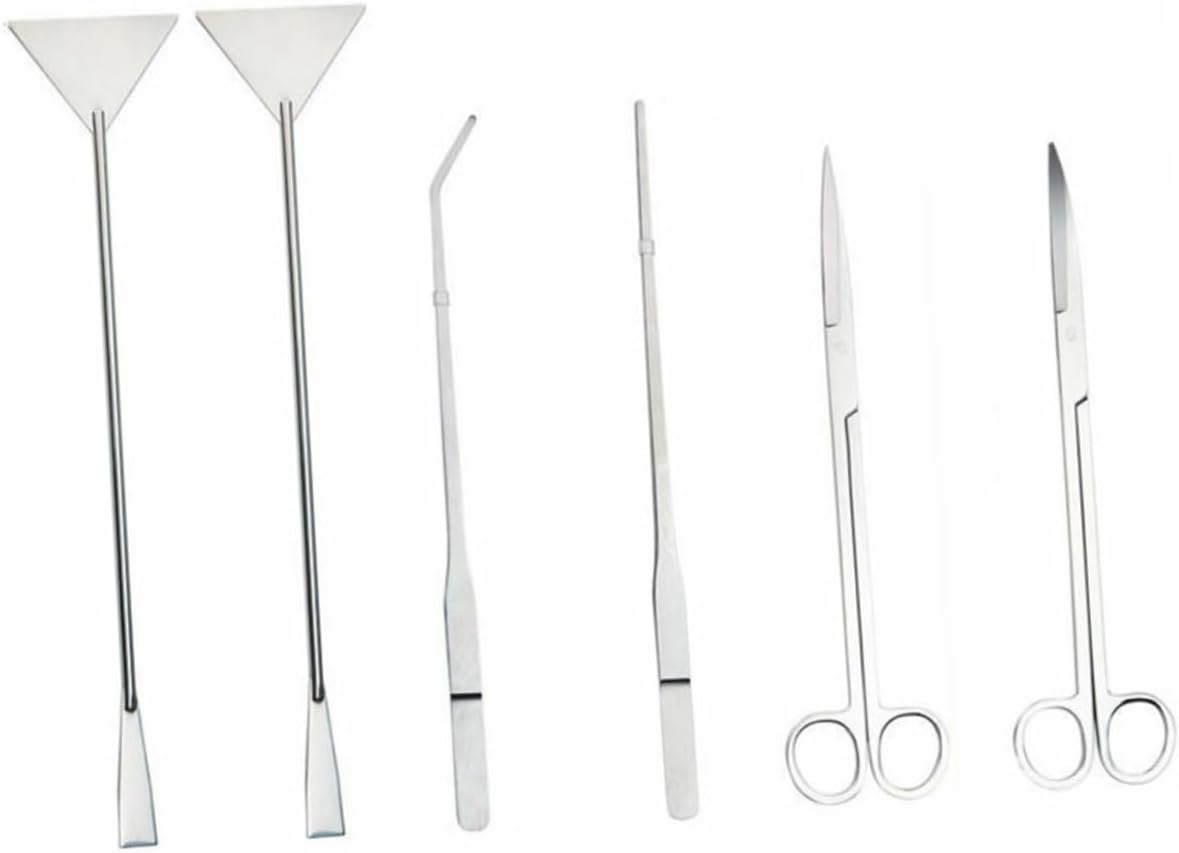 ORFOFE 1set Fish Tank Cleaning Kit Straight Curved Tweezers Straight Curved Scissors and Rake Essential Aquarium Maintenance Tools for Fish and Aquatic Plants
