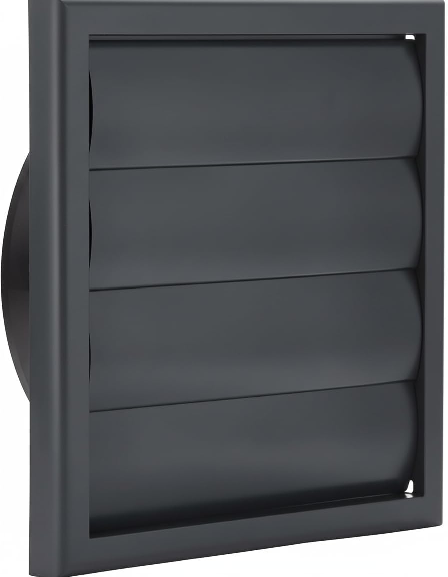 Vents Uk Slate Grey Vents 150Mm External Wall Vent Cover – 185 X 185Mm Diameter Gravity Flap Grille For Extractor Fans & Ventilation Ducting