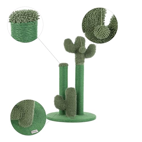Rascador Torre para Gatos 25.25" con Jute y Peluche Verde miniatura 3
