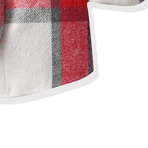 Toddler Flannel Plain Jackets Cute Collar Button Down Front Pockets Fleece Coats Kids Baby Fall Winter Outwear2