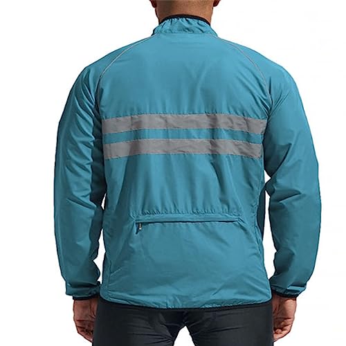 Jaqueta de Ciclismo, Jaqueta de Ciclismo à Prova de Vento Fina Manga Longa Poliéster Reflexiva Com F