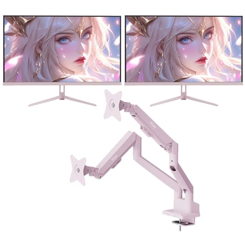 Image of Pixio Two PX279 Wave Pink 27 inch 240Hz Refresh Rate FHD 1080p Resolution Fast IPS Panel 1ms GTG Resonse Time Gaming Monitor and PS1D Wave Pink Dual Monitor Arm - Fits up to 32 inches and 19.8lbs