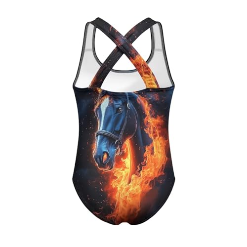 Image of Girls One Piece Cat Swimsuits Quick Dry Cartoon Beach Bathing Suit Crossback Swimwear for Kids 5-14 Years
