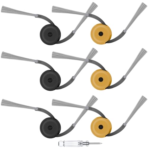 Image of Side Brushes Replacement for Roborock Qrevo Curv 2 Flow Vacuum Cleaner, 6-Pack Edge-Sweeping Brushes