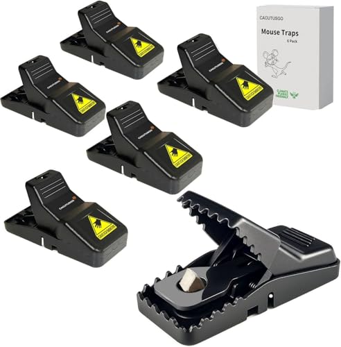 Reusable Indoor Mouse Trap 6 Pack – Easy to Set Plastic Rodent Control Device for Home, Garage & Garden Use