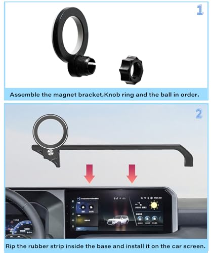 Image of Car Phone Holder for 2024 2025 2026 Toyota Land Cruiser LC250 Accessories | 8 /12.3-inch Screen Clip-On MagSafe Strong Magnetic Cell Phone Mount, 360 Rotatable Hands-Free Holder,Not Block Air Vents