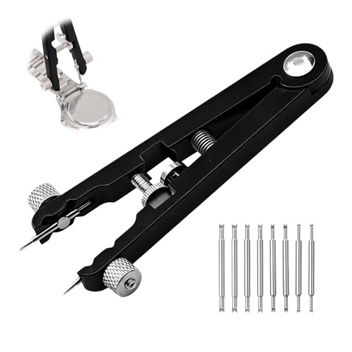 Toaluea Herramienta Alicates Relojero, Alicates Barra Resorte Estándar con 8 Puntas Robustas, Pinzas de Precisión Relojero para Ajuste de Correa Cambiar y Reparar Reloj Removedor