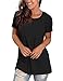Tshirts for Women Short Sleeve Summer Tops 2024 Trendy Black Womens T Shirts Loose Fit XL