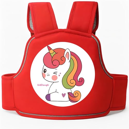 Image of KidDough Baby Safety Belt for Kids | Two Wheeler Bike /Scooty Belt for Kids Safety, Child Harness Safety Belt with Adjustable Baby Carrier for Toddlers & Baby (Cartoon Red)