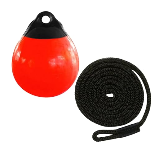 harayaa Boya de Inflable para Barcos con Paredes de Grosor Uniforme Y Superficie Lisa Apropiada para Uso Profesional O Recreativo en el Mar, Cuerda Negra