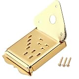 Cabilock Metallischer Mandolinen Saitenhalter und Verbessertem Sustain in Gold mit Schrauben Dreieckiges Zubehör zur Einfachen Installation für Mandoline und Gitarre