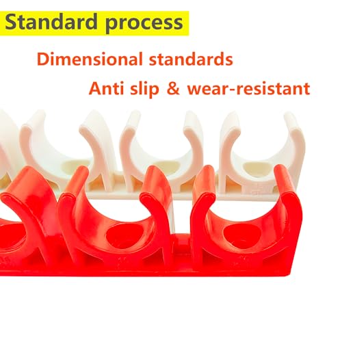 Ctyjia 5 Rows Water Pipe Clamps, 16mm PVC Water Pipe Clamps Clips, Water Supply Pipe Hanger Support - Image 3
