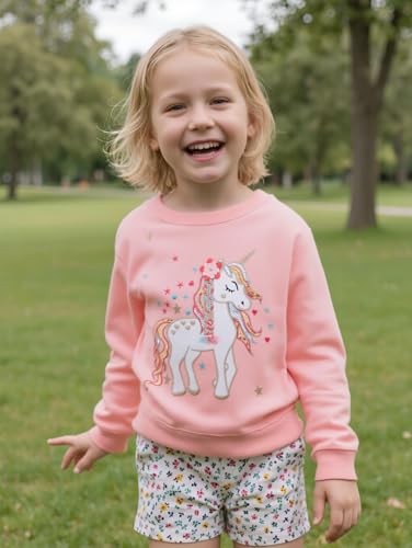 Mrocioa Toddler Girls Sweatshirt Crewneck Hoodies Long Sleeve Fall Winter T-Shirt Kids Cotton Tops2