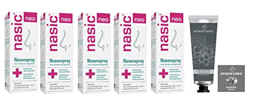 nasic neo Nasenspray mit dem Wirkplus | Sparset 5 x 10 ml inkl. Handcreme ODER Handseife von Apotheken-Express Cover