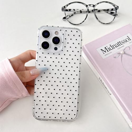 Coque pour iPhone 16 Pro Max esthétique à pois pour style féminin - 2