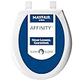 MAYFAIR 887SLOW 000 Affinity Slow Close Removable Plastic Toilet Seat that will Never Loosen, Providing the Perfect Fit, ROUND, Long Lasting Solid Plastic, White