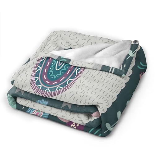 Baegopa ALPACA-001 Blanket Botanical Flower Throw Blanket Cozy Plush Boho Bohemia Llama Fleece Flannel Ultra Soft Blankets Lightweight Fuzzy Party Gifts For Adult Bed Couch Sofa Kids 50 Inchx40 Inch thumb #2