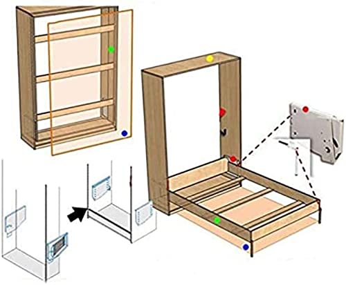 Wall Bed Mechanical Hardware Kit DIY Murphy Bed Wallbed Mounting Springs Mechanism Heavy Duty Support for King Queen Bed,Collector88