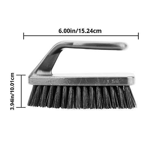Image of SPARTA Heavy Duty Scrub Brush, Hand Brush with Iron Shape Handle Design for Scrubbing Kitchen Pots and Pans or Bathroom Sink and Shower, 6 Inches, Black, Twin