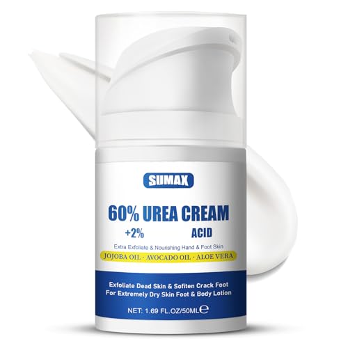 Crème pour les pieds à l'urée, crème réparatrice à 60 % d'urée pour talons craquelés et peaux sèches pour peaux sèches et dures, baume pour les mains et les pieds