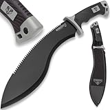 Bushmaster Stainless Steel Sawback Blade | High-Impact TPU Handle | Includes Nylon Sheath (Kukri)