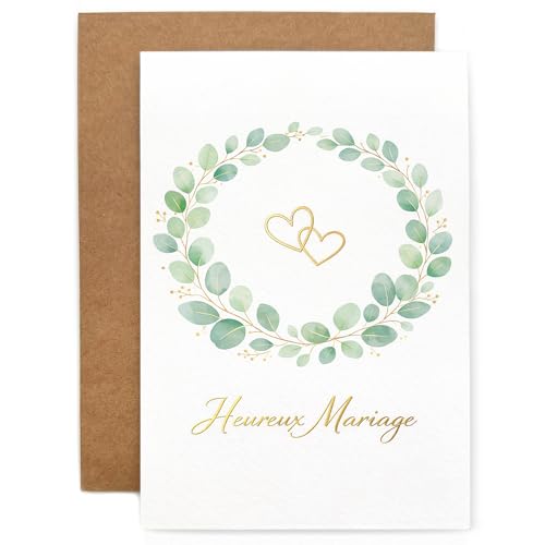YISCOKO carte mariage carte mariage félicitation avec enveloppe