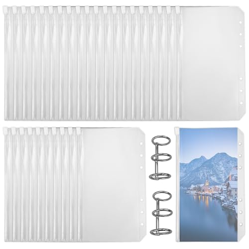 15 Tasche Con Cerniera Per Raccoglitori A6 - Portadocumenti Trasparenti Impermeabili Con Zip - Foto 4