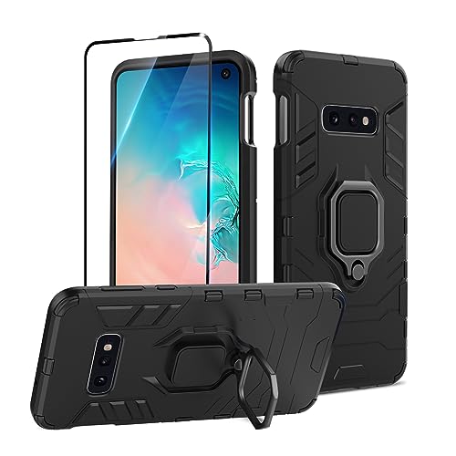 Btstring Funda para Samsung Galaxy S10e con Cristal Templado Protector Pantalla, Carcasa Protectora Antigolpes con Soporte Reforzado, Nergo
