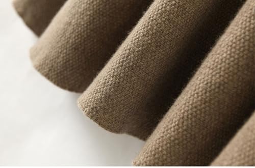 Women's Wool Skirt Elastic Waist A Line Knit Long Pleated Skirt Fall Winter Flowy Swing Maxi Skirt3