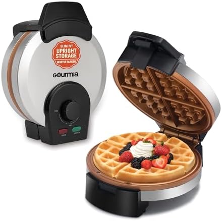 Gourmia Belgian Waffle Maker – Compact Design with Upright Storag...