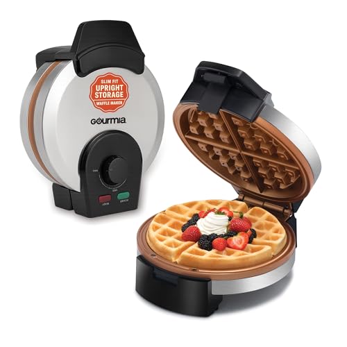 Gourmia Belgian Waffle Maker – Compact Design...