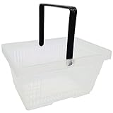 1 Griff stabelbar gebar 1 Einkaufskorb in transparent mit Einem Tragegriff aus Plastik 20 Liter Verkaufskorb Verkaufskörbe stapelbar