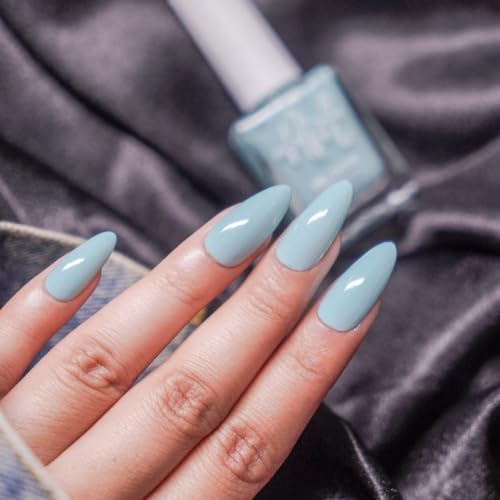 Image of Nails & More Light Blue Nail Polish, Argan Oil-Infused Gel Shine, Cool Blue Nails, Refreshing Look | 10ml