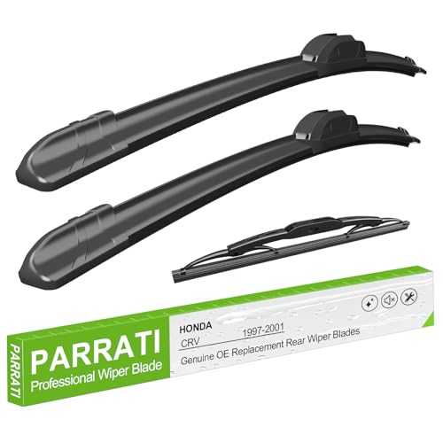 Image of PARRATI Windshield Wiper Blades Fits for 1997-2001 Honda CRV (19 inch+19 inch+11 inch) | Quiet Durable All-Season Streak-Free Wiping, Easy 5-Min Install, Reliable for Family Car Owners & Commuters