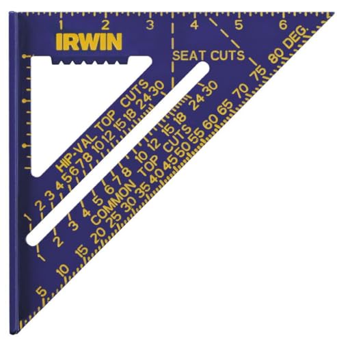 IRWIN Tools Rafter Square, Hi-Contrast Aluminum, Blue, 7-Inch (1794463)