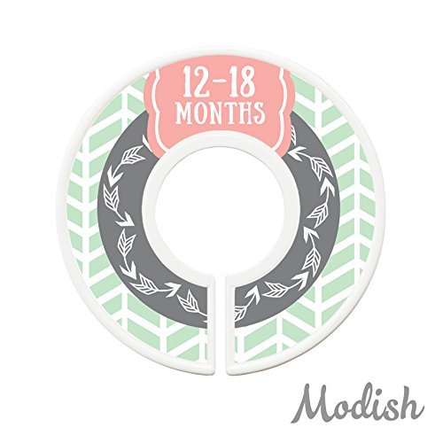 Modish Labels Baby Clothes Size Dividers, Baby Closet Organizers, Closet Size Dividers, Baby Closet Organizers, Clothes Organizer, Girl, Woodland, Arrows, Nordic, Boho, Pink, Mint, Gray (Baby) #TOP6