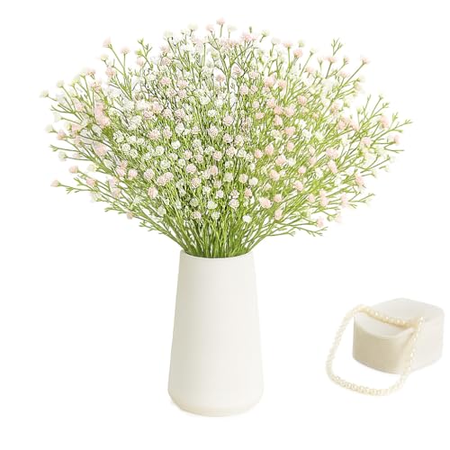 Fleurs artificielles gypsophile en bouquet avec effet fleurs séchées – bouquets élégants pour décoration mariage, fleurs déco d’intérieur raffinées,...