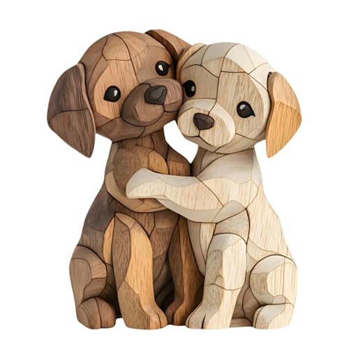 Rbleote Hunde Holz Deko 2D-Flache Schreibtischdekoration Gemütliche Deko Hund Für Büro Schreibtisch Bücherregal Badezimmer Wohnzimmerdeko Für Hundeliebhaber