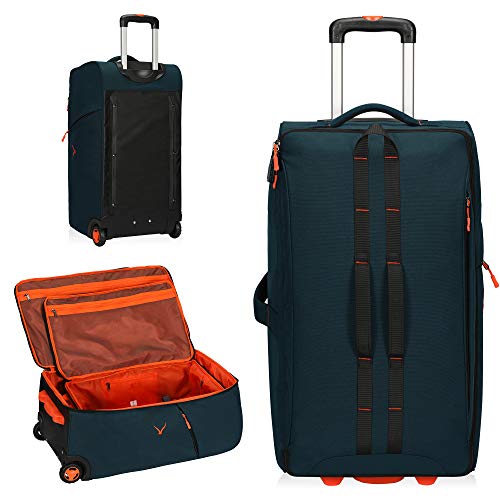 Hynes Eagle Carry on Luggage Rolling Wheeled Duffel Bag Softside Luggage Checked Suitcase 2pcs Set(21