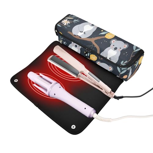 Bolsa organizadora para herramientas de cabello grande con tapete resistente al calor miniatura 2