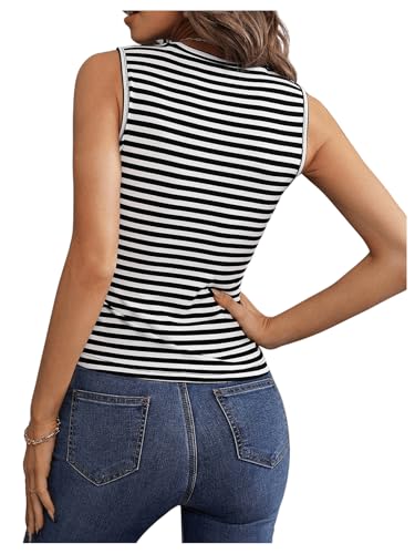 SOLY HUX Women's Tank Tops Striped Sleeveless Ribbed Slim Fitted Tank Slim Knit Basic Casual Cami Tanks2