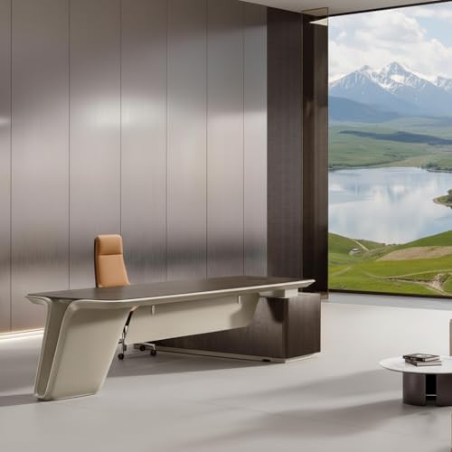 Image of Lakdi The Furniture Co Modern L Shape Director Table for Office with Luxury Executive Desk and Side Storage, Premium Wood Veneer Top & Minimal Design - LDL-718