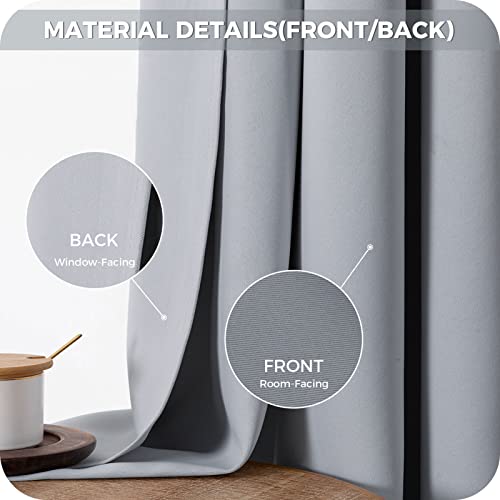 MRTREES Light Grey Blackout Curtains for Bedroom 2 Panels Thermal Pencil Pleat Curtains, 46x54 Inch 117x137 CM, Light Grey - Image 4