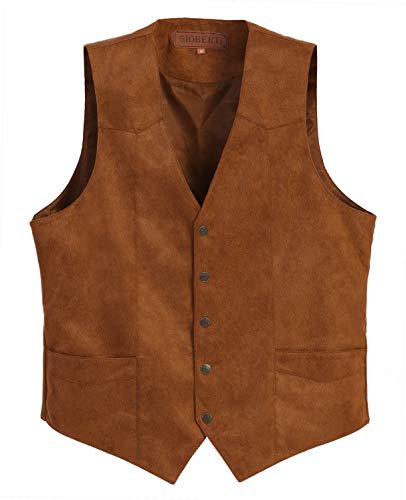 Gioberti Men's 5 Button Faux Suede Vest3