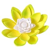 Lurrose Teichlicht Lotus Licht LED Kerzen 15cm Schwimmende Blumen Lotusblume Künstliche Seerosen Lotusblüte Lotusblatt Teichbeleuchtung Pool Lampe für Teich Garten Deko
